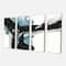 Designart - Geometric Black and Teal III - Modern & Contemporary Canvas Artwork